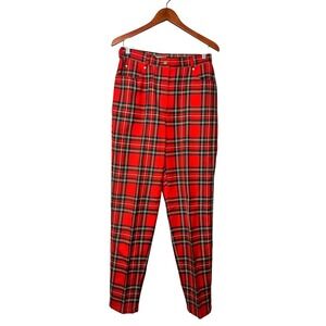Vintage Country by Jax Canada Tartan Plaid Wool Trousers High Waisted Vintage 12